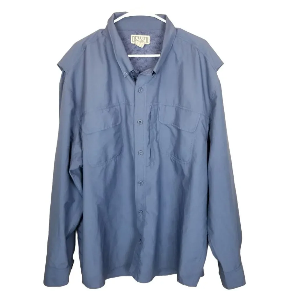Duluth Trading Co Mens Vented Shirt 3XL Gorpcore Utility Outdoor Camping Fishing